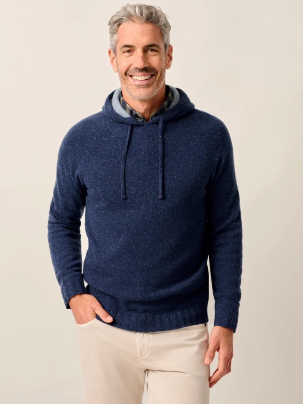 Johnnie-O Men's Large Navy Jamisons Cashmere Hooded Sweater MSRP $598